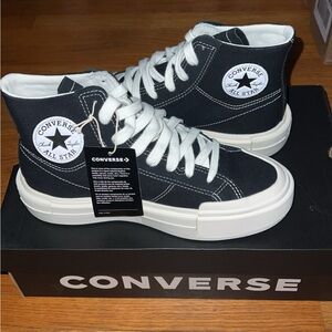 Converse Black Canvas High-Tops with White Accents